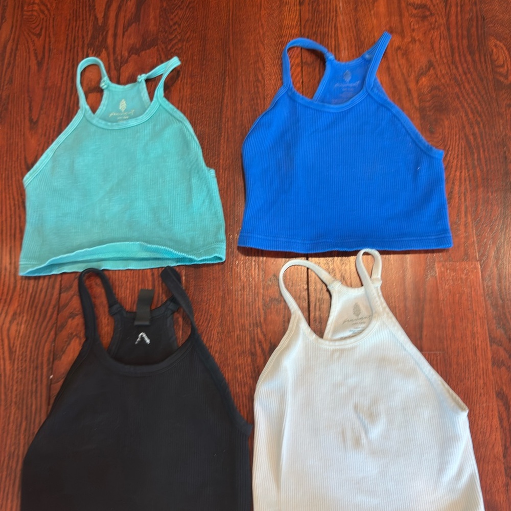 Women's Racerback Tank Top Set - Blue, Black, White, Teal
